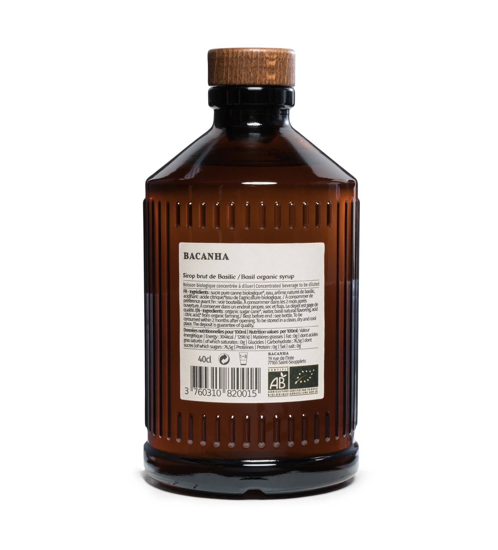 Bacanha - Raw Basil Syrup - Organic - 400ml