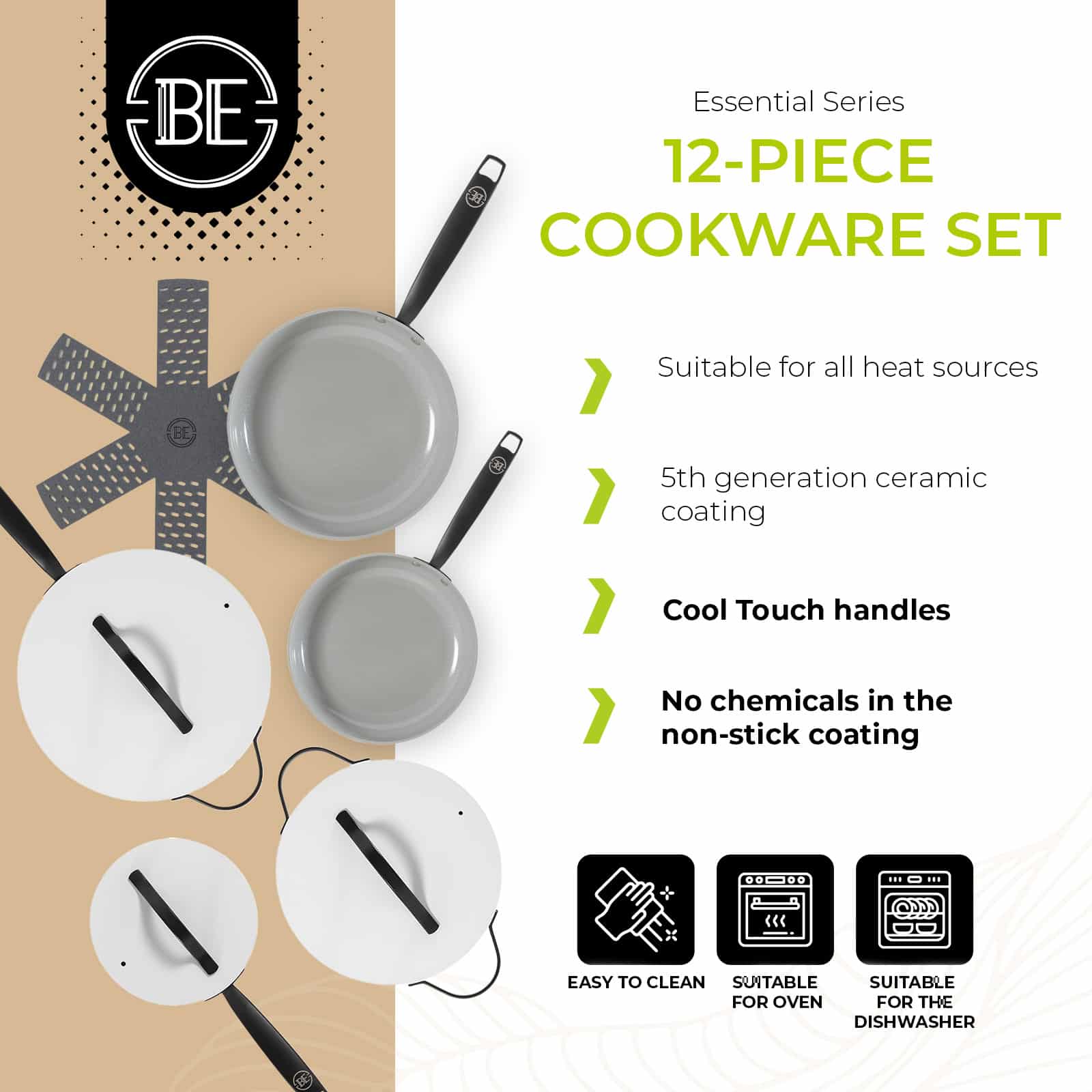 BE Living Essential Grytesett 12 deler