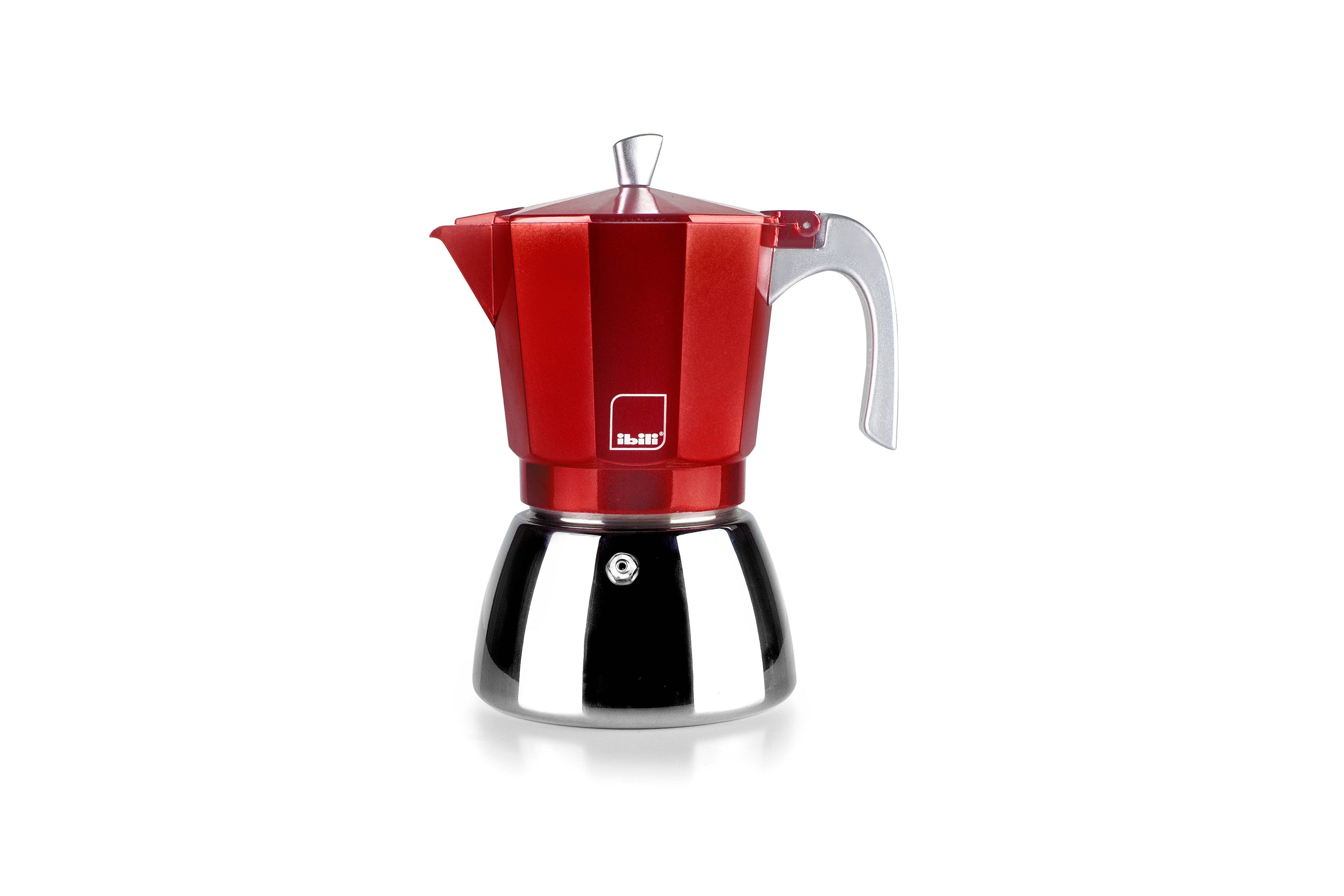 Ibili - Elba Espressokanne for induksjon - 3 kopper - rød