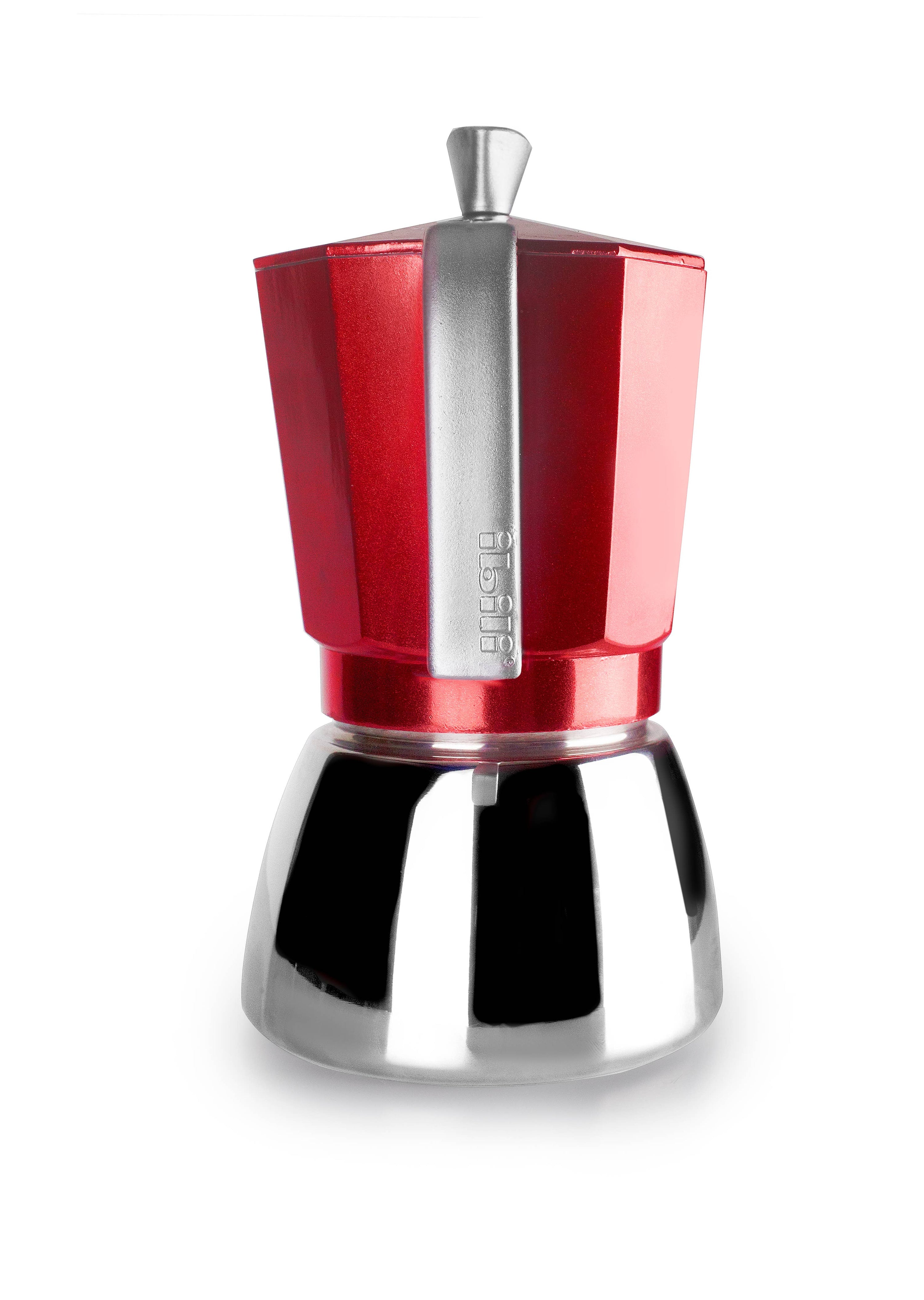 Ibili - Elba Espressokanne for induksjon - 3 kopper - rød