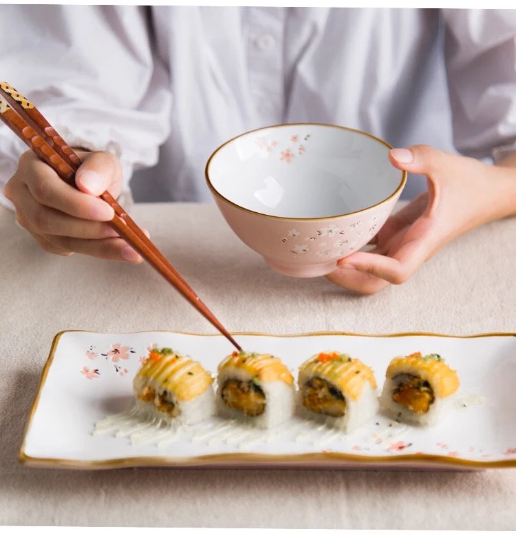 Gohobi – 5 par japanske spisepinner av tre Cone