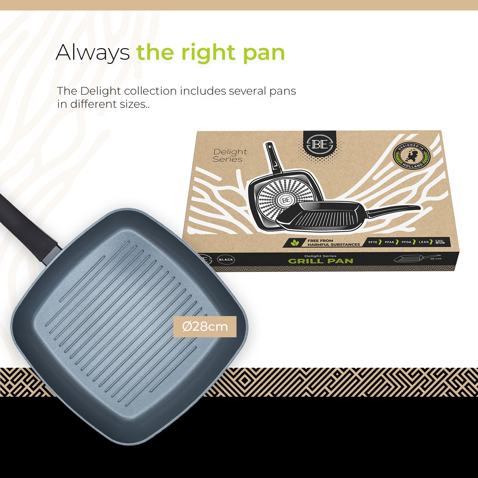 Be Living Delight - Grillpanne - Ø28cm - Svart