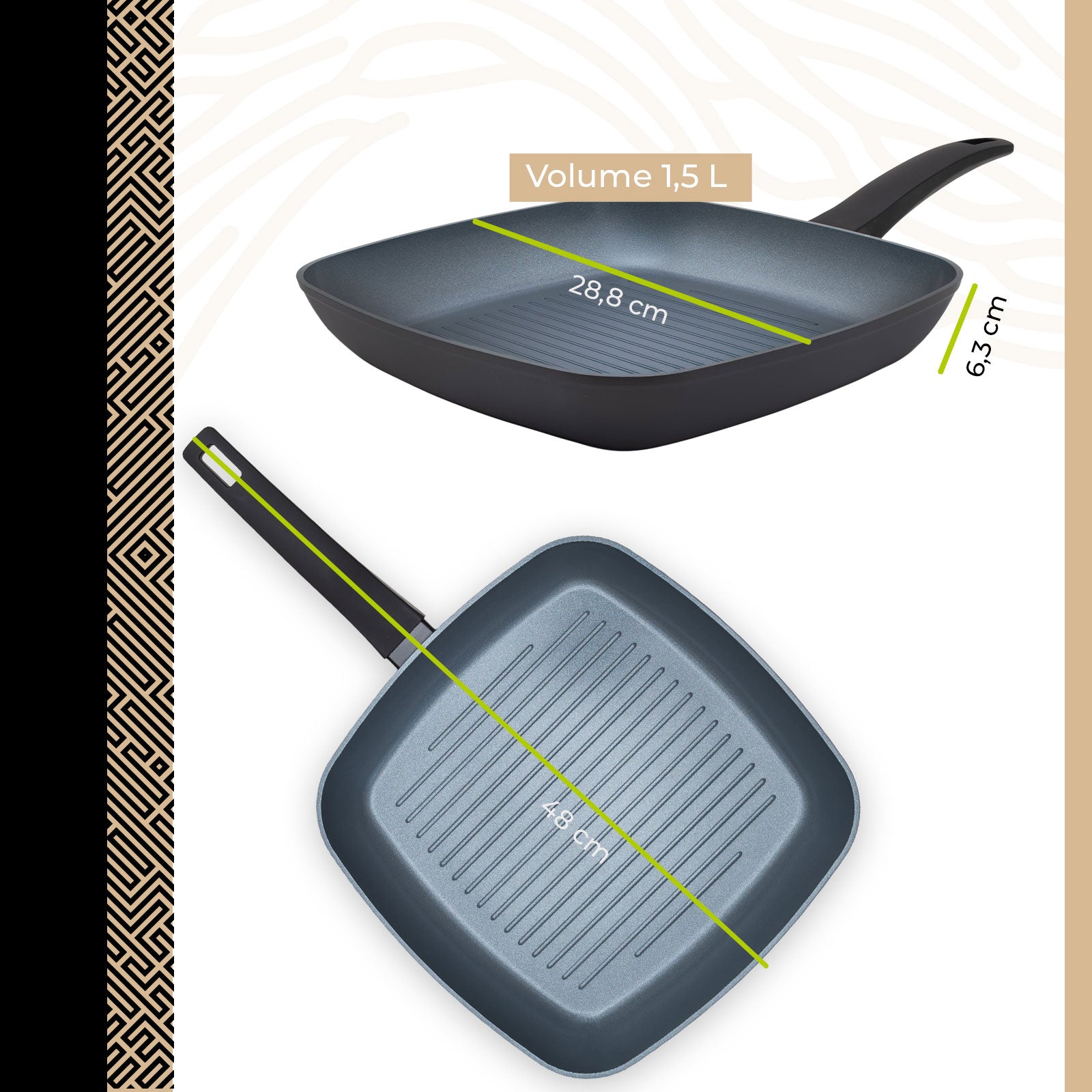 Be Living Delight - Grillpanne - Ø28cm - Svart