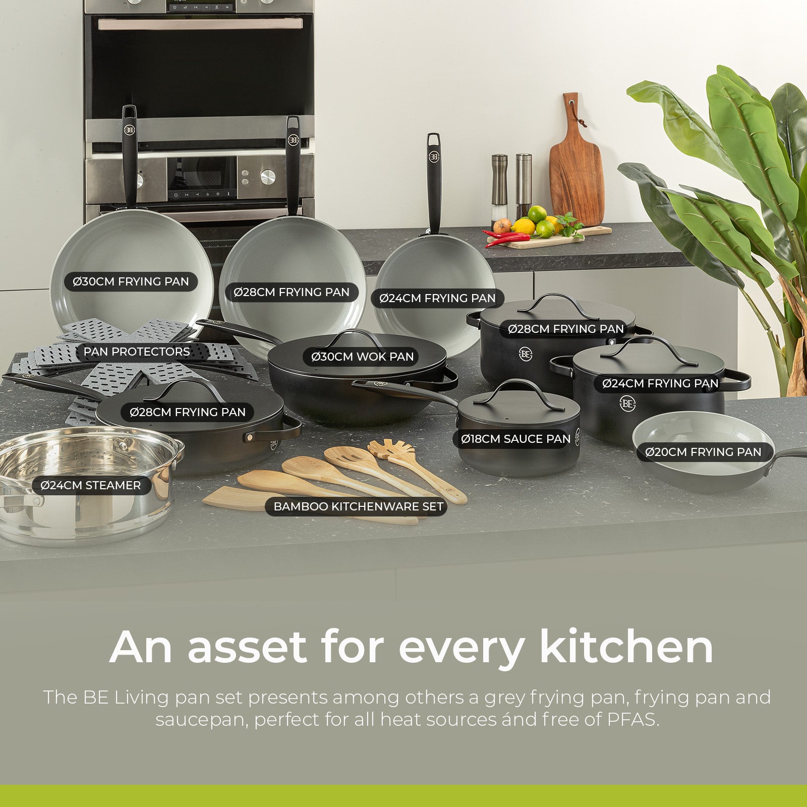 BE | LIVING Essential Stekepannesett 2 deler - Svart