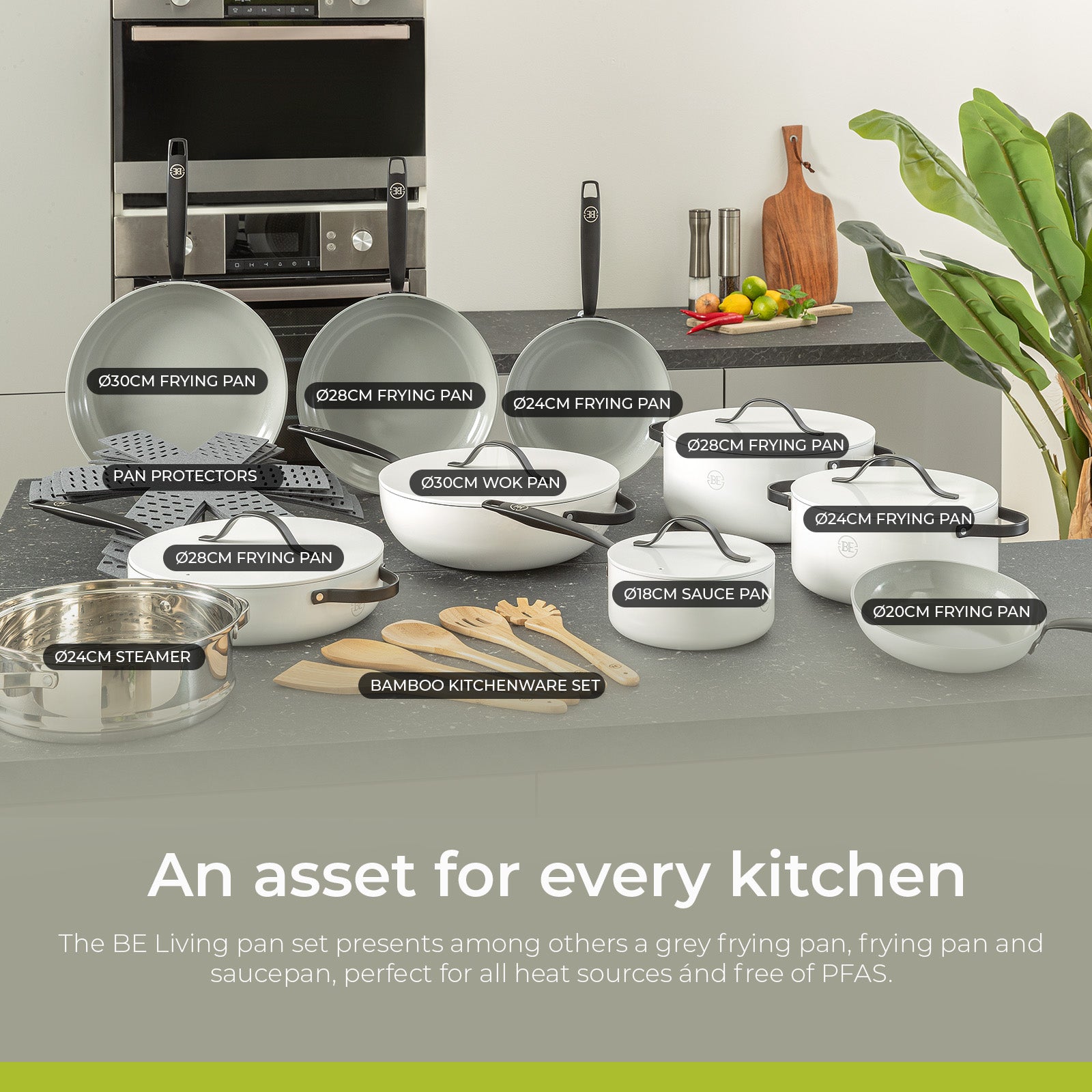 BE | LIVING Essential Stekepannesett 2 deler - Hvit