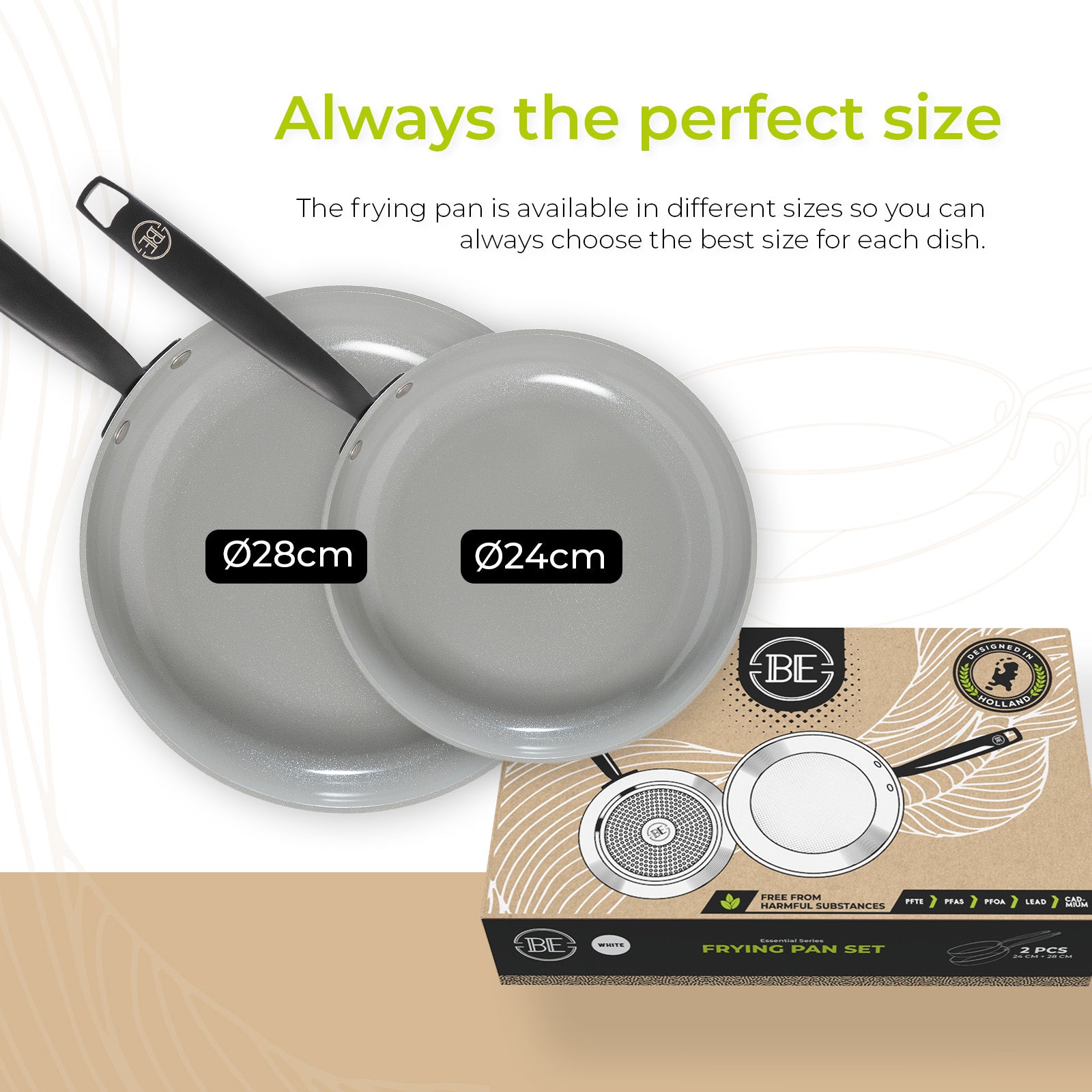 BE | LIVING Essential Stekepannesett 2 deler - Hvit