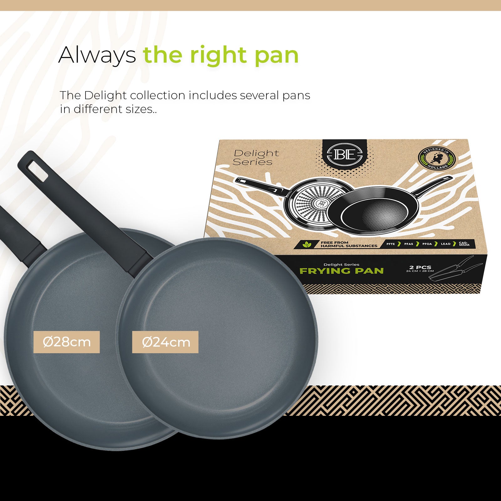 BE Living Delight - Stekepannesett 2 deler -  Svart