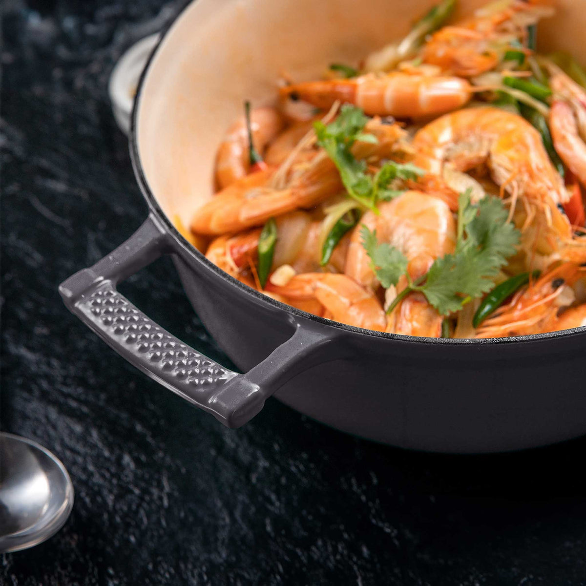 Saveur Selects Voyage Støpejern Lav Gryte - Ø30 cm - Kanin Grå