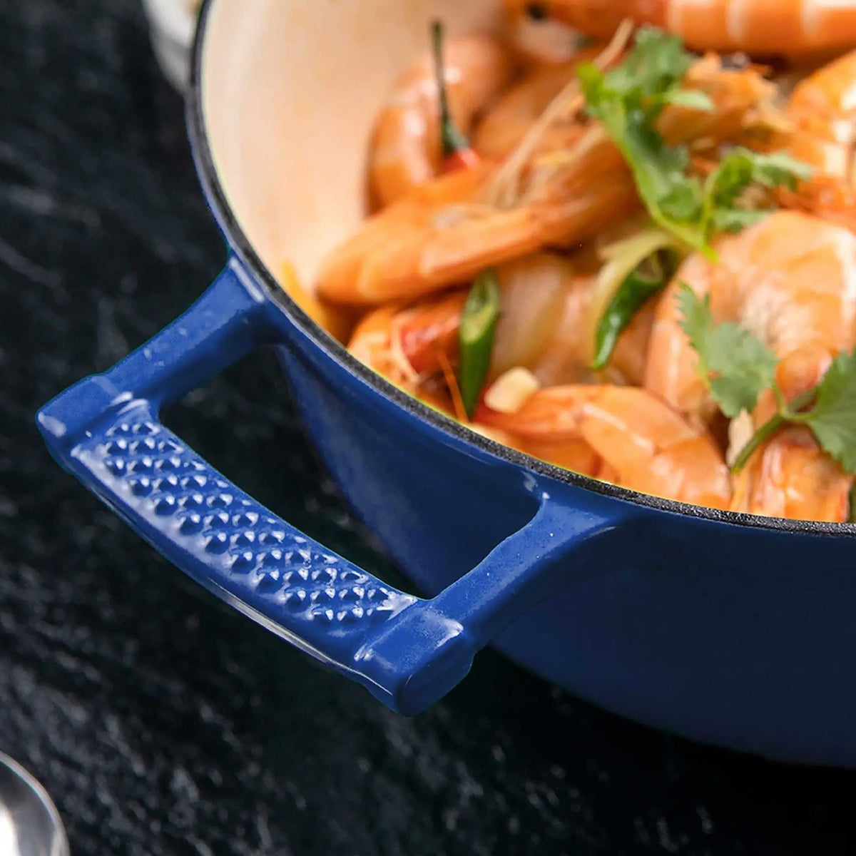 Saveur Selects Voyage Støpejern Lav Gryte - Ø30 cm - Klassisk Blå