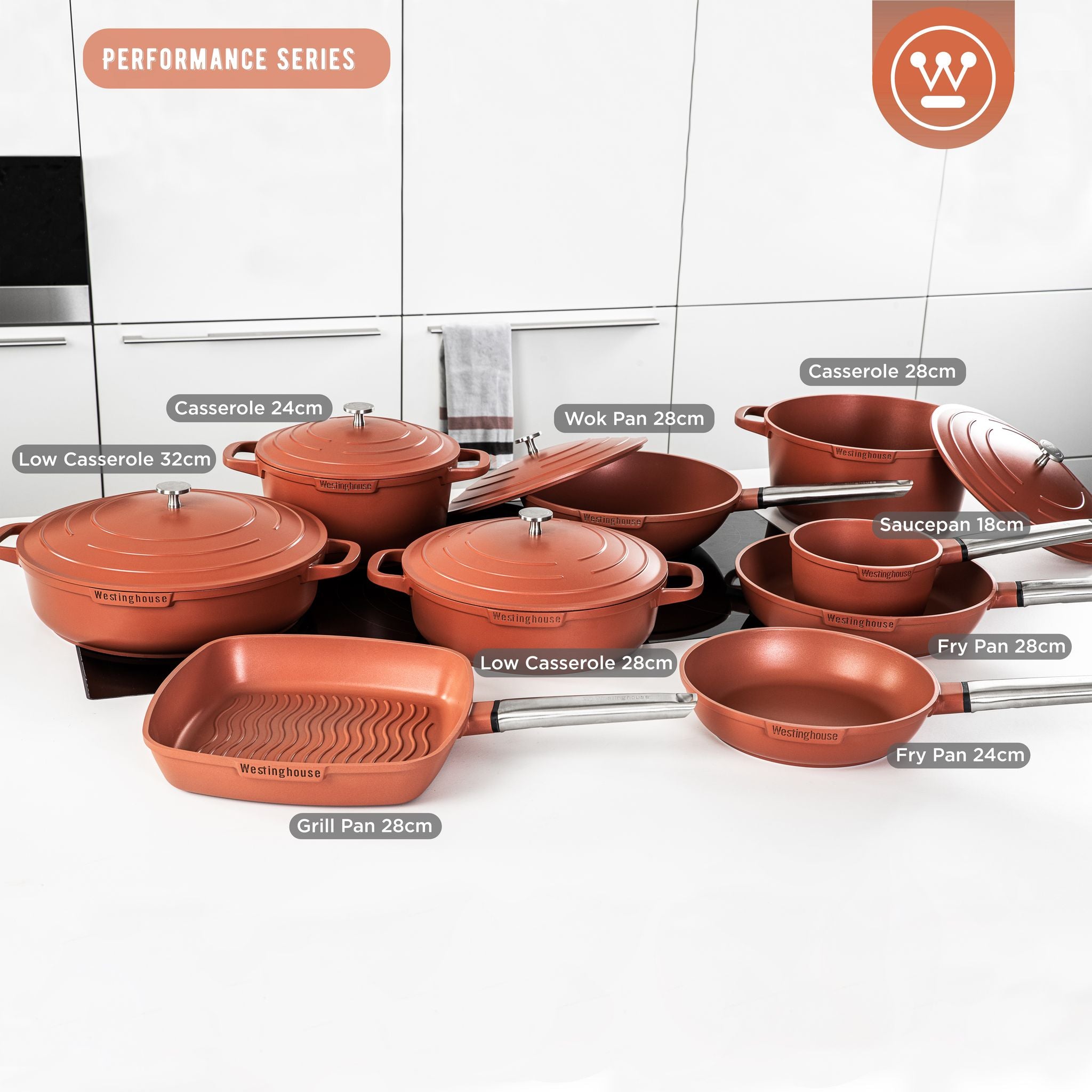 Westinghouse Performance Gryte m/lokk - Ø28cm - Oransje