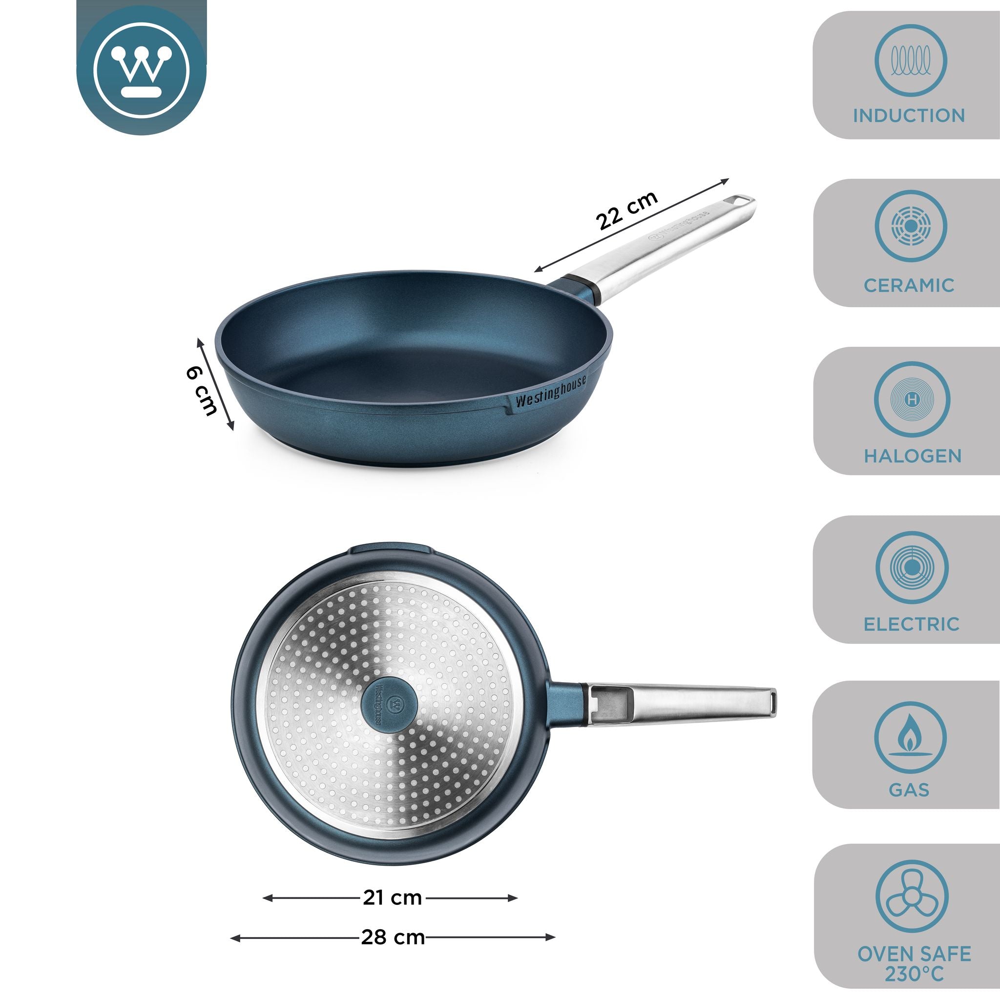 Westinghouse Performance Stekepanne - Ø28cm - Blå