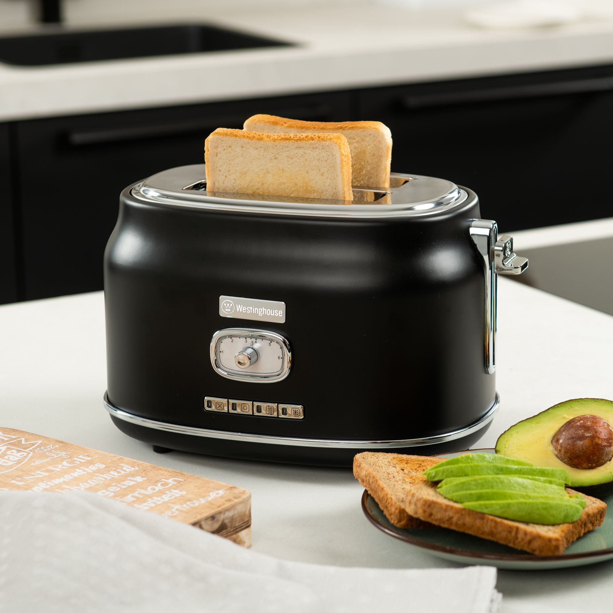 Westinghouse Retro Brødrister - 2 skiver - Svart