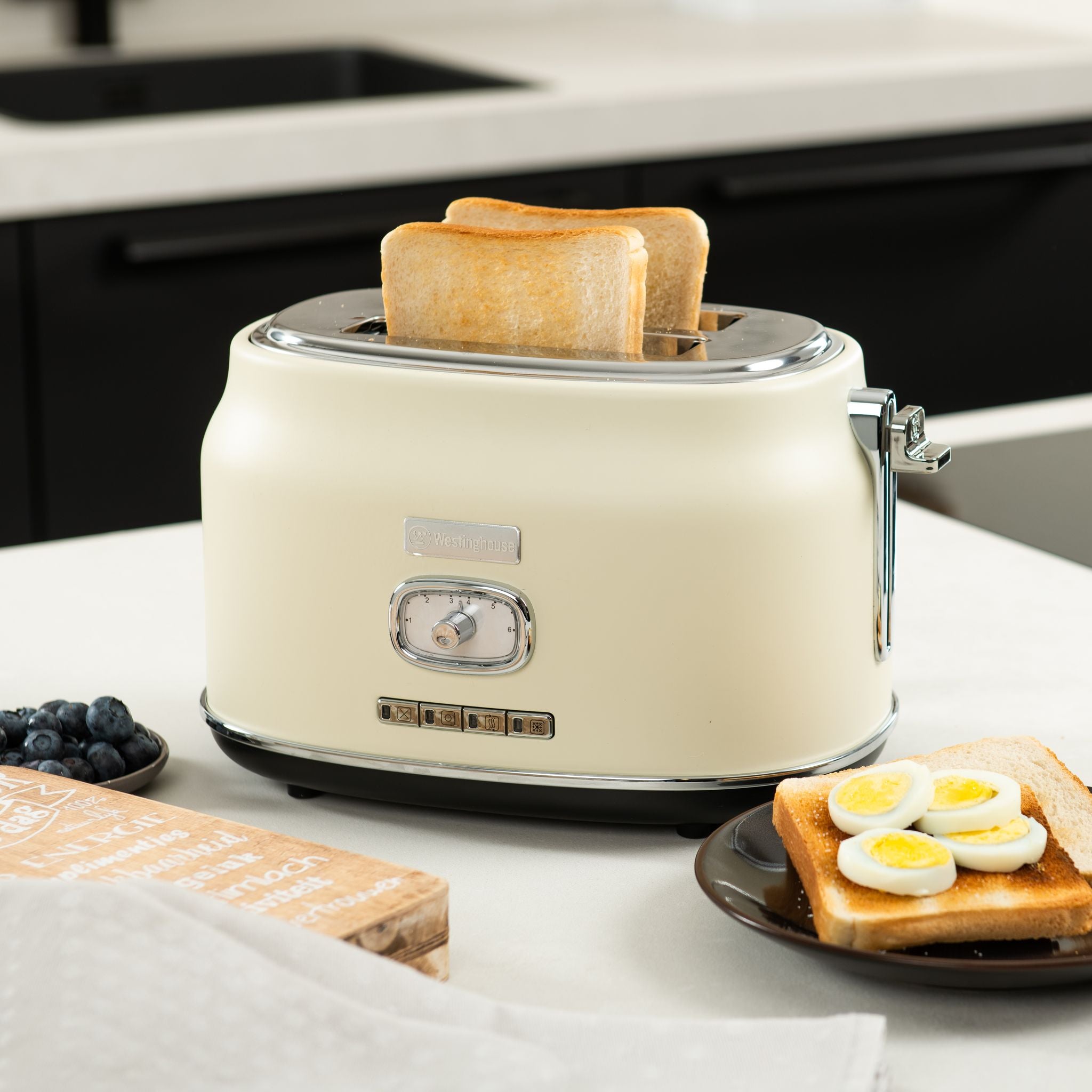 Westinghouse Retro Brødrister - 2 skiver - Hvit